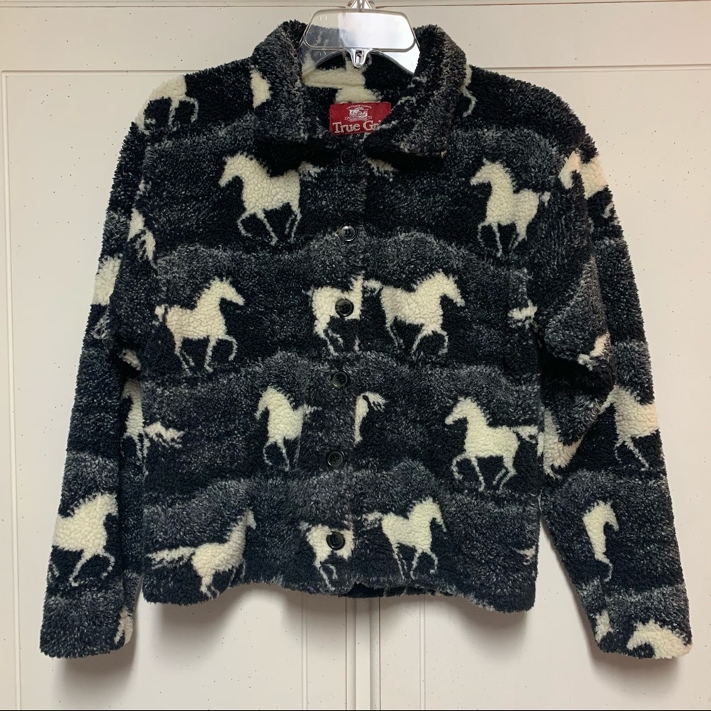 True Grit Horse Sherpa/Fleece Jacket Size Small